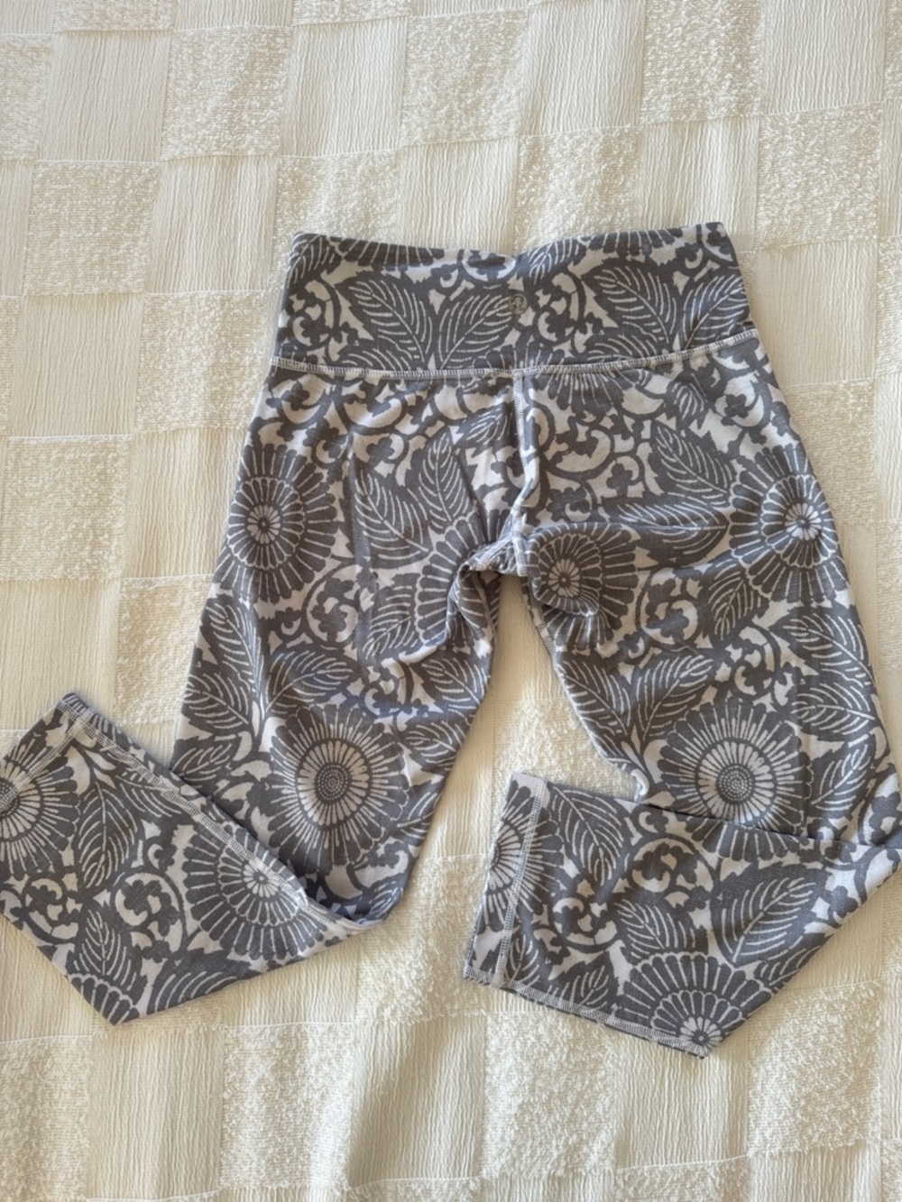Gray floral LULULEMON LEGGINGS